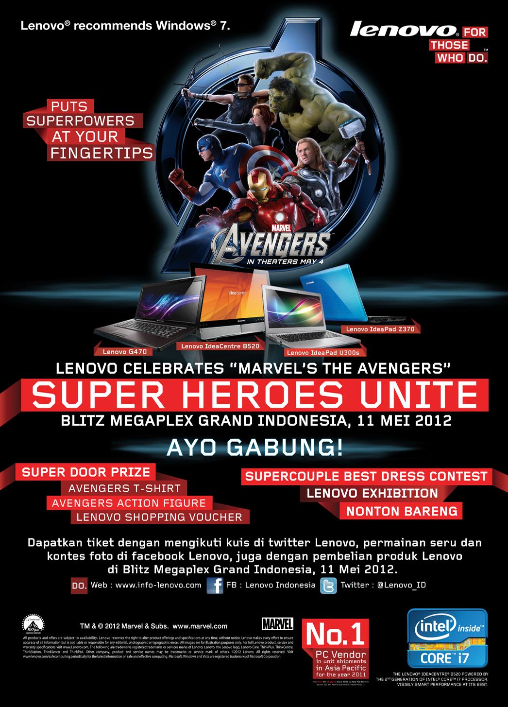 Event Kontes Foto `The Next Super Hero` Dari Lenovo  Berhadiah Tiket The Avenger !