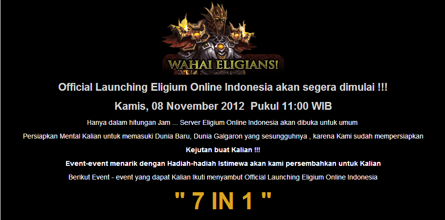 Event Kejutan Banyak Hadiah Dalam Rangka Menyambut Official Launching Eligium Online!