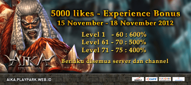AIKA 5000 Likes Experience Bonus