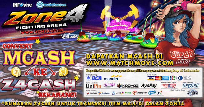 Mainkan Zone4 Sekarang Dan Isi Z4Cash Menggunakan MCash!