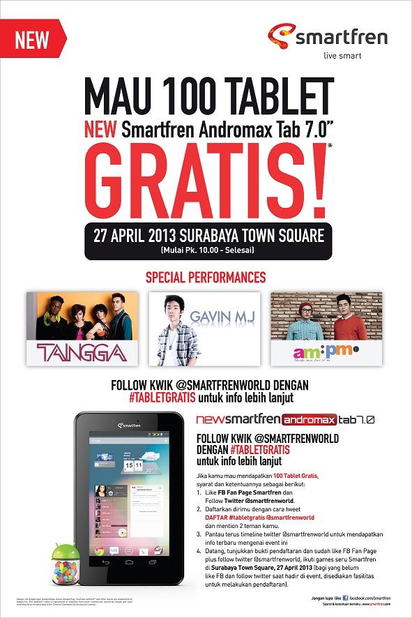 Smartfren Mau Bagi-Bagi 100 Tablet Gratis Di Surabaya!