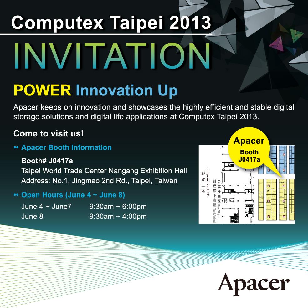 Apacer Mengundang Anda untuk Mengunjungi Computex Taipei 2013