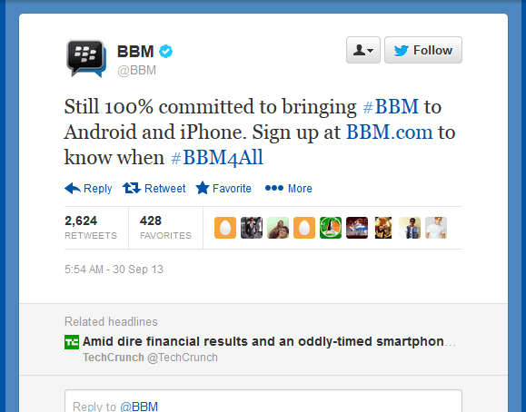 Meski Gagal, BlackBerry Masih Ambisius Untuk BBM for Android