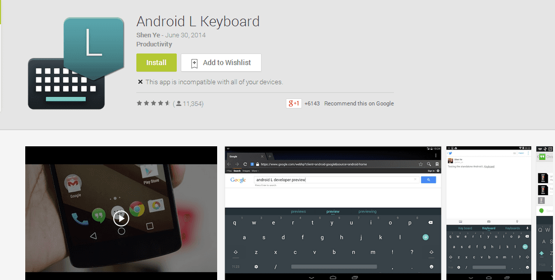 Aplikasi Keyboard Android L Bisa di Unduh di Google Store