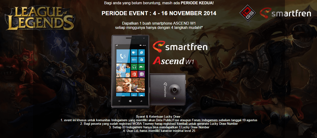 Pemenang Event Lucky Draw Indogamers - Smartfren periode I