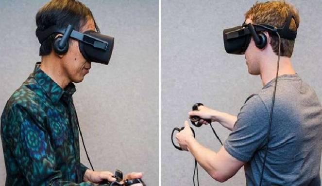 Jokowi Main Game Virtual Reality Bersama CEO Facebook