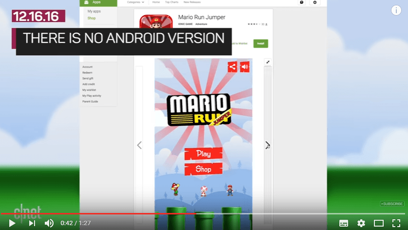 Belum Rilis di Android, Super Mario Run Palsu Bermunculan di Google Play