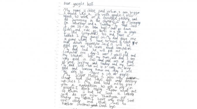Heboh! Gadis 7 Tahun Ini Kirim Lamaran Kerja ke Google!