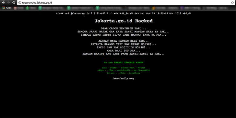 Situs Kebun Binatang Ragunan di Serang Hacker untuk Curhat Pilkada!