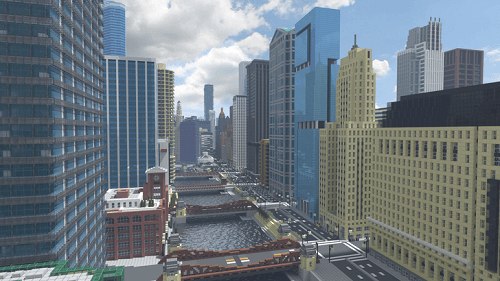 Gamer Ini Buat Replika Kota Chicago di Game Minecraft!